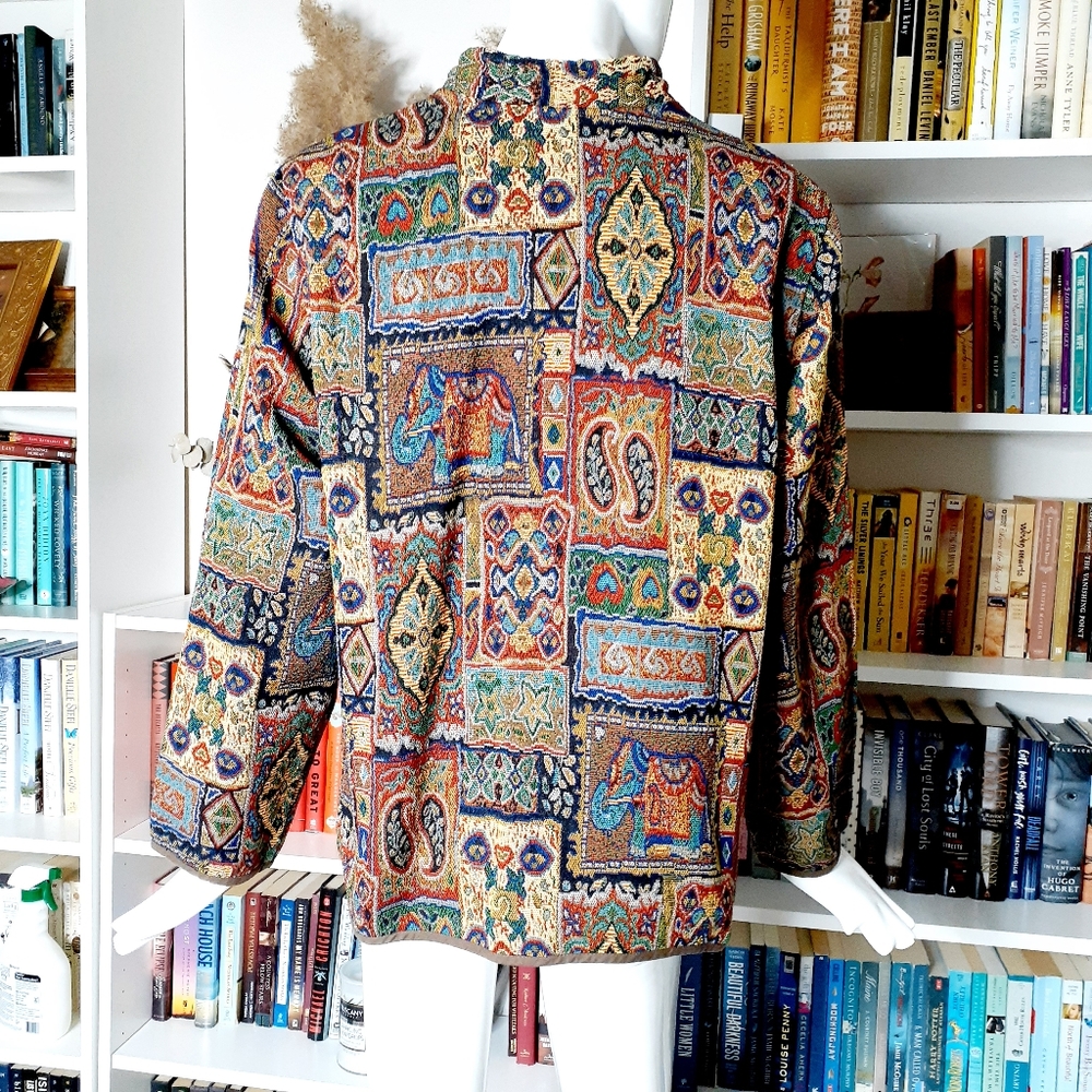 VTG Two Twenty Collection Elephant Print Tapestry Jackets P845 - Picture 3 of 9
